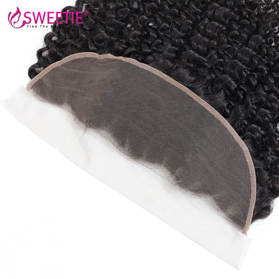 13x4 new Kinky Curly Frontal Swiss 18 20 22inch Frontal Natural Color Remy Hair Extensions Brazilian Transparent 2025 Lace Hair Closure