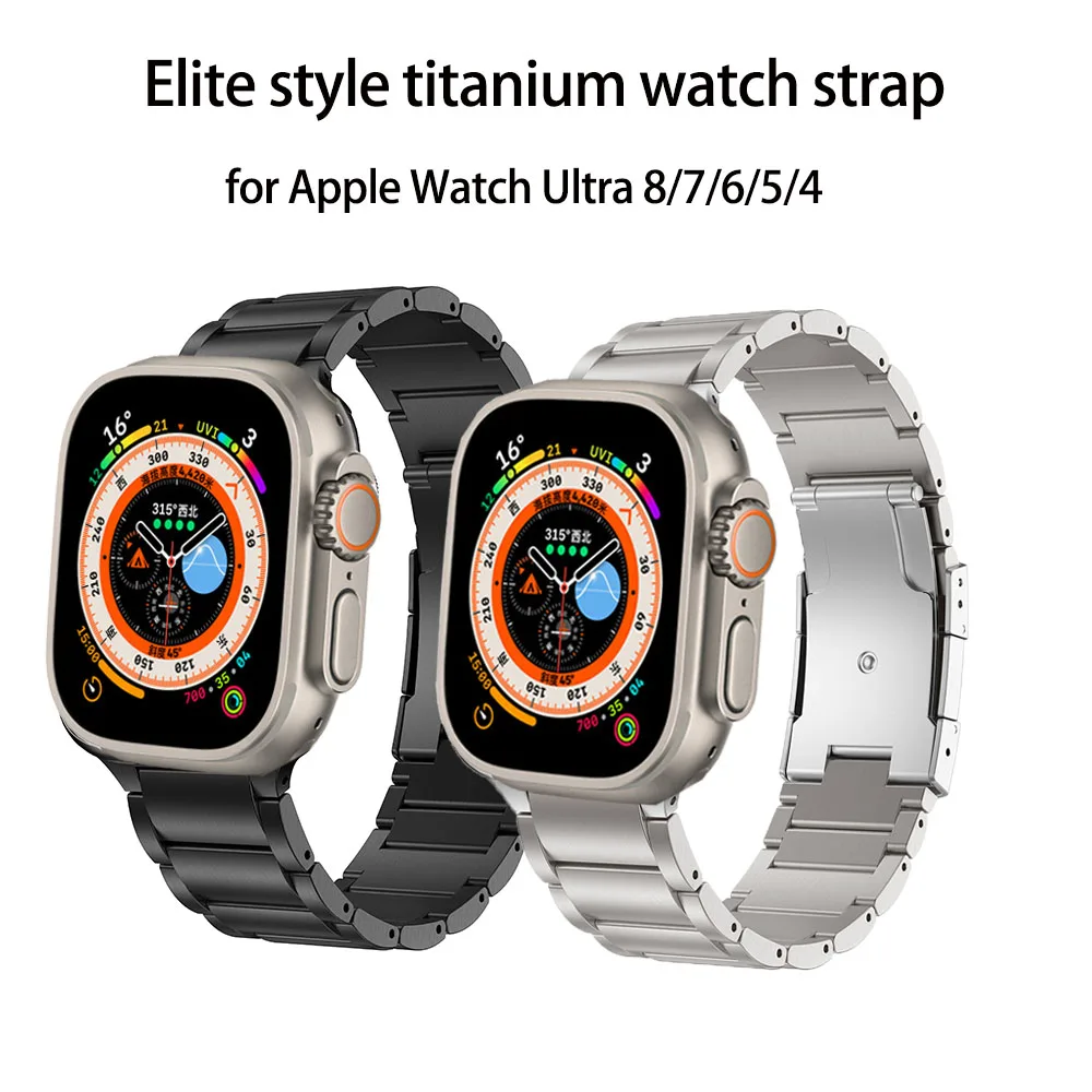 Correa de titanio para Apple Watch, banda de Metal de lujo para iWatch 9 Ultra 2, Series 9, 45mm, 41mm, 44mm, 8, 7, 6, 5, 4, 3, SE, 42mm, 40mm, 38mm