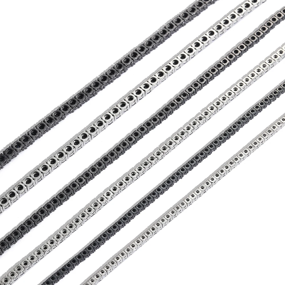 3mm 4mm 5mm Black CZ Tennis Necklace Men And Women Chain Necklace BC169