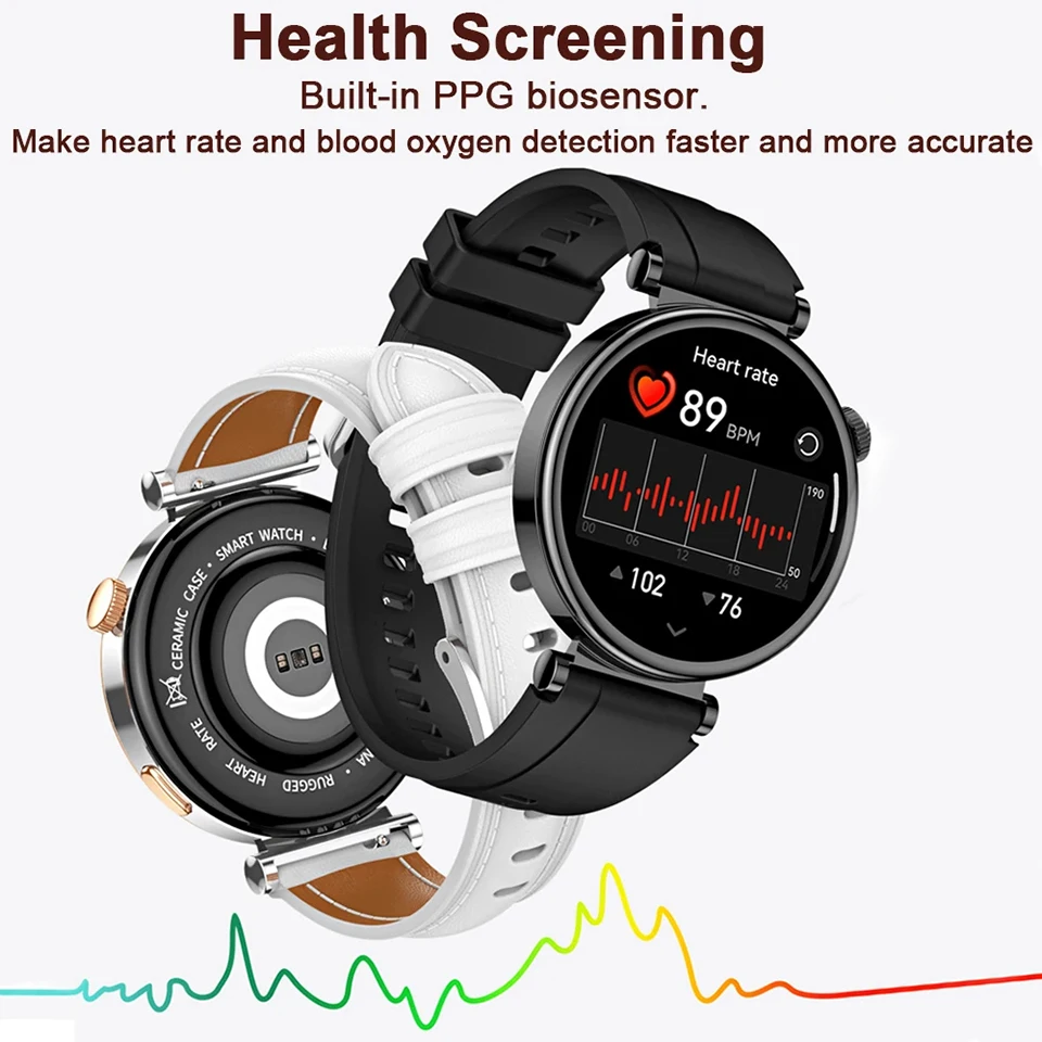 2024 New WATCH GT4 Mini Smart Watch Women 1.3 Inch AMOLED NFC Compass Clock Bluetooth Call IP68 Waterproof Lady Smartwatch men