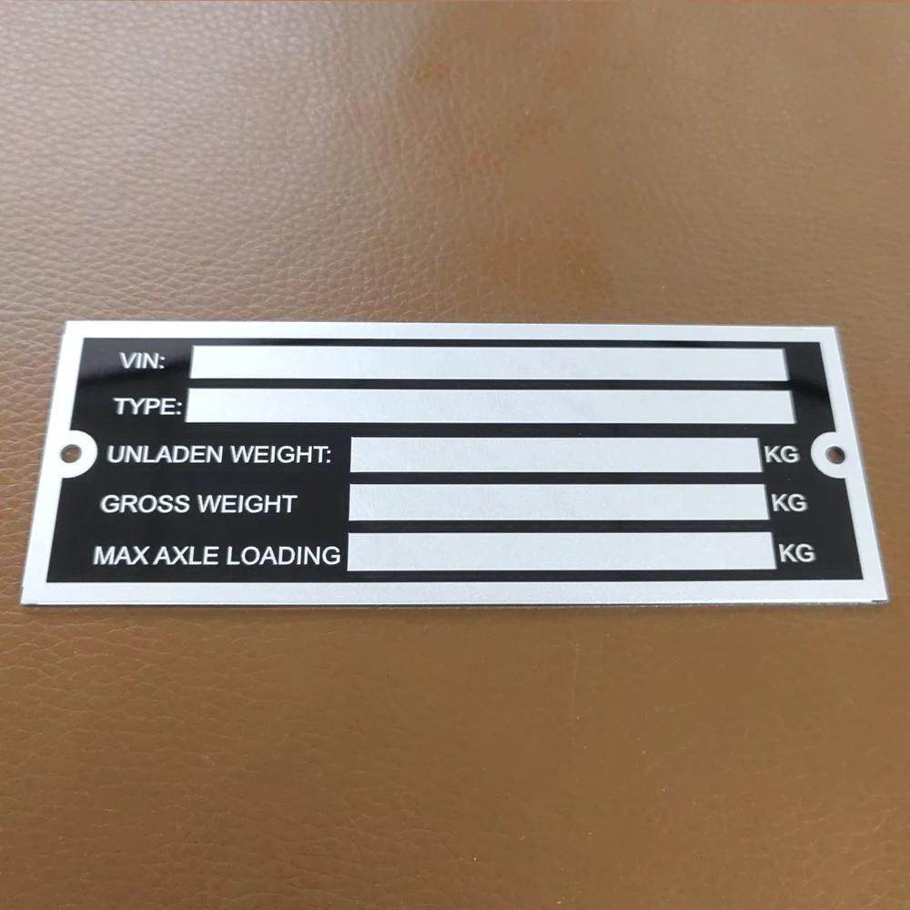Blank 2025 or Engraved Aluminum Trailer Vehicle ID Plant VIN new Chassis Plates Car Motorbike Caravan RV Parts Camper Accessories
