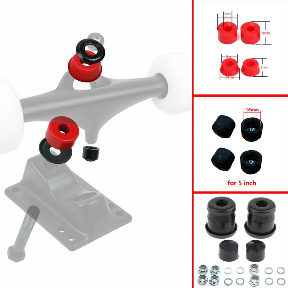 1set Skateboards Shock Suit Kit Skate Board & Parts 90a Hard Longboard Pivot Tube Accessories Cups Rubber