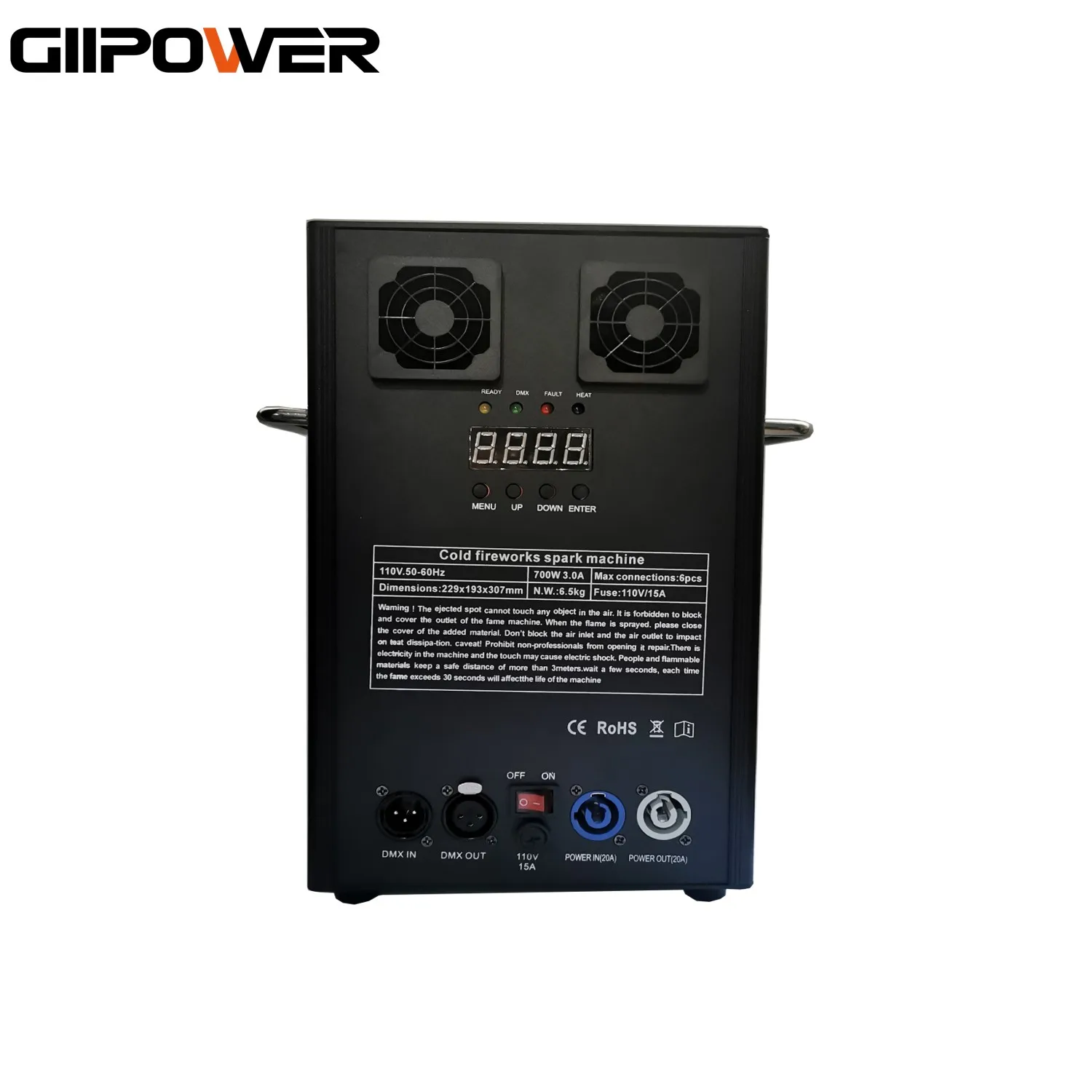 2PCS 700W Cold Spark Machine Flight Case 600w Sparkler Wedding 750W Fireworks Cold Spark Machine Firework Ti Powder Indoor