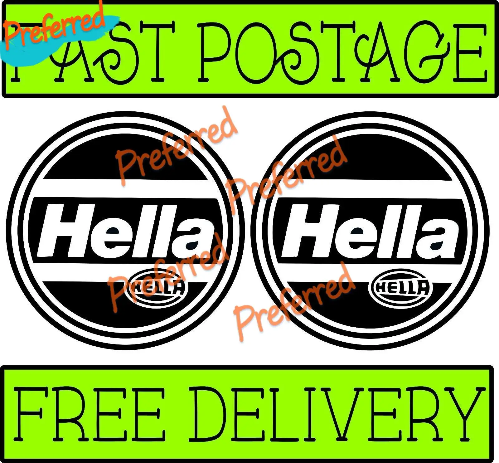 2x Hella Light Cover Decals Sticker for Mk2 16v 8v G60 Spot Light Cover