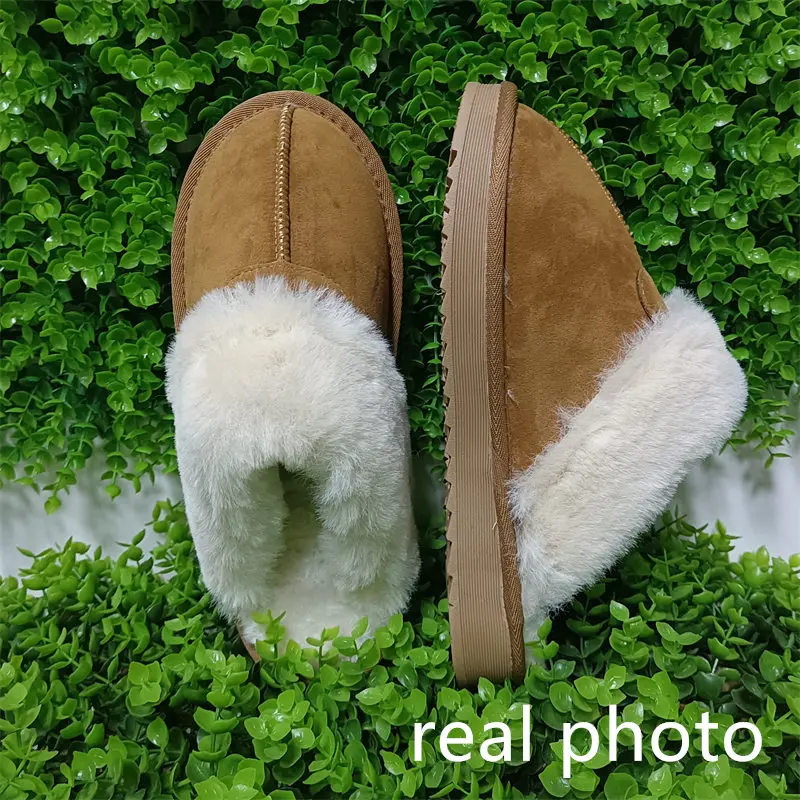Women Winter Top Quality Natural Cowhide Home Slipper Winter Lady Indoor Soft Wool Fur Slippers Female House Warm Shoes