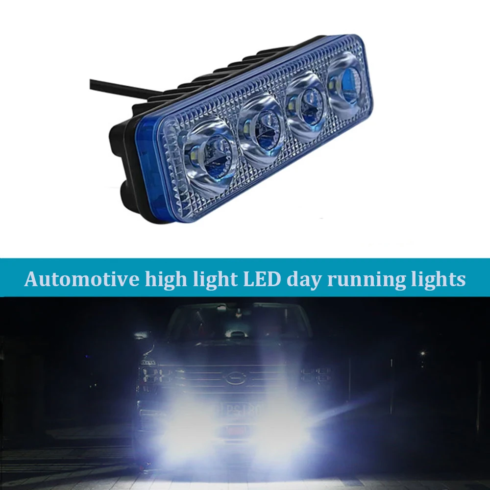 Pcs Strobe Flash LED V Daytime Running Lights Flexible Waterproof DRL Driving Fog Lamps Signal Light