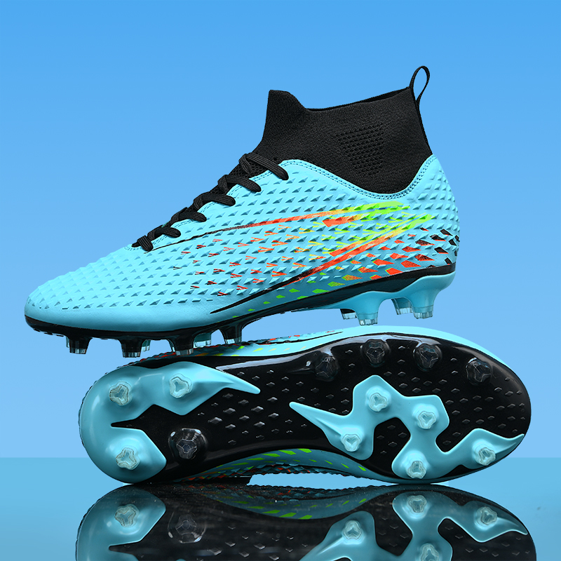 New Men Soccer Shoes High Ankle Football Boots Cleats FG Football Shoes High-top Breathable Ultralight High-quality Outdoor