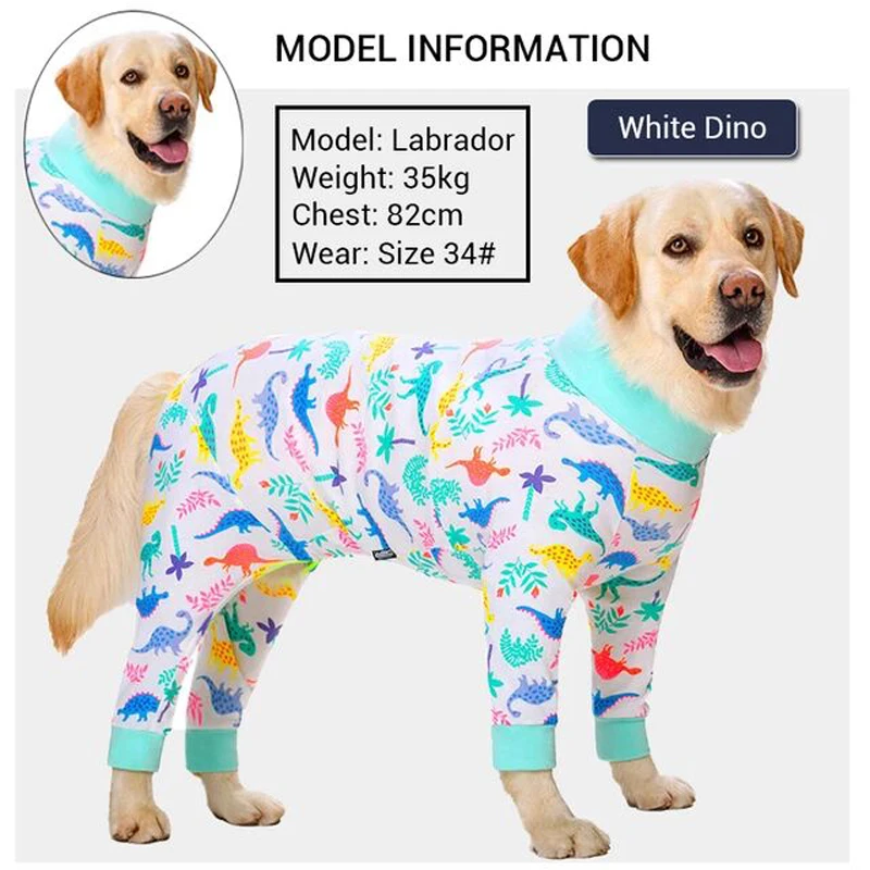 Dog Pamas for Medium Large Dogs Soft Cozy Clothes Jumpsuit Full Covered Belly Pet Recovery Suit Girl Boy Cuttable