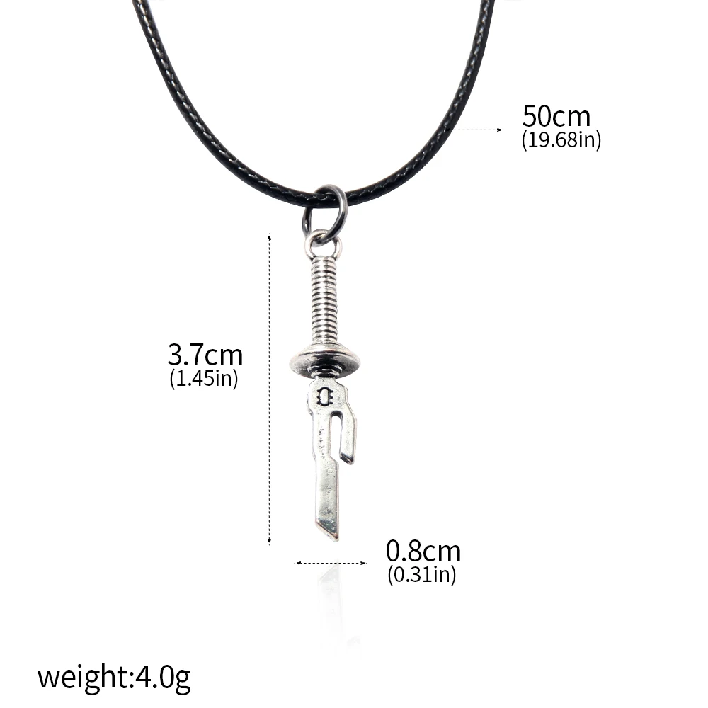 Anime Jujutsu Kaisen Fushiguro Toji Sword Necklace Spear of Tianri Knife Pendant Cosplay Necklaces For Unisex Choker Jewelry