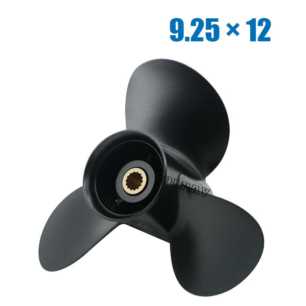 Propeller 9.25x12 For Tohatsu Outboard Engines 9.9HP 12HP 15hp 18HP 20HP MFS15C MFS20C MFS9.9C 14 Tooth Spline 362B641090
