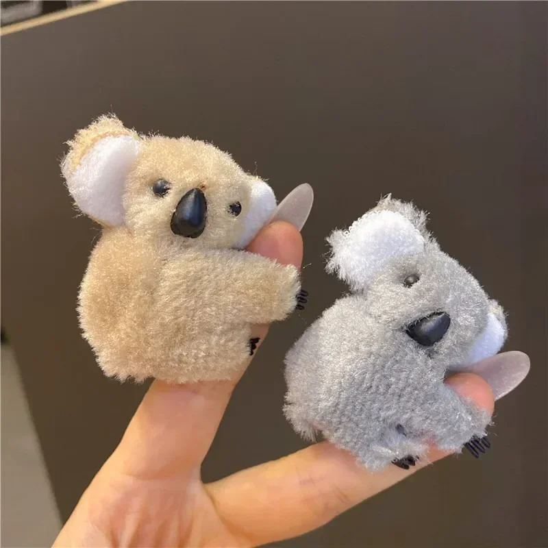 1/8pcs new Plush Koala Bear Hair Clips Women Sweet Girls Cute 2025 Animal Bobby Pin Hairpins Fluffy Bear Hairslide Headwear Barrettes
