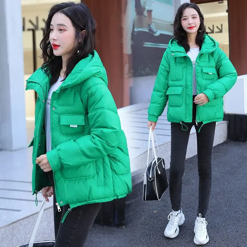 Black Hoodie Pink Woman Coat Thick Padding Jackets for Women Quilted Padded new 2025 Cold Aesthetic High Quality Winter Sale Outerwears