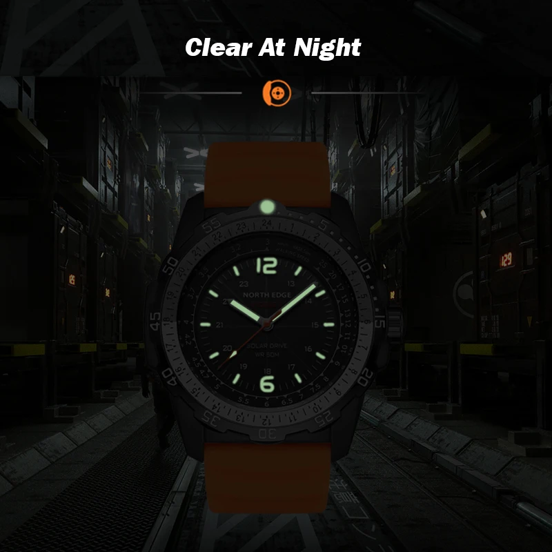 NORTH EDGE EVOQUE 2 Men Digital Military Watch Solar Power Environmental Men's Sport Wristwatch Luminous Watches Waterproof 50M