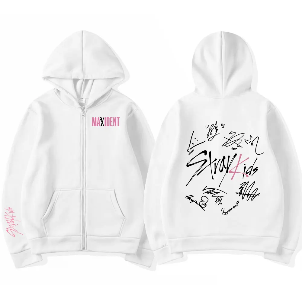 Stray Kids Hoodie Kpop Korea Style Sweatshirts Y2k Clothes Fleece Zipper Jackets Unisex Casual Oversized Long Sleeve Streetwear