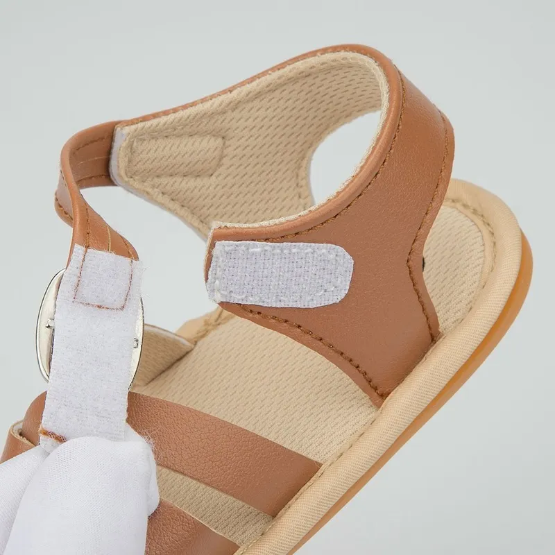 Summer new New Baby Boy Girl Sandals Baby Shoes PU 2025 Anti-slip Soft Rubber Sole Newborns First Walkers Beach Infant Sandals
