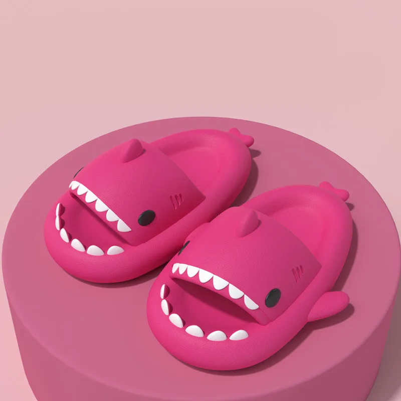 Man Women Shark Slippers 2023 4cm Thick Sole Summer Slipper Girl Cute Bath Home Indoor Antiskid Sandals Boy Beach Slipper