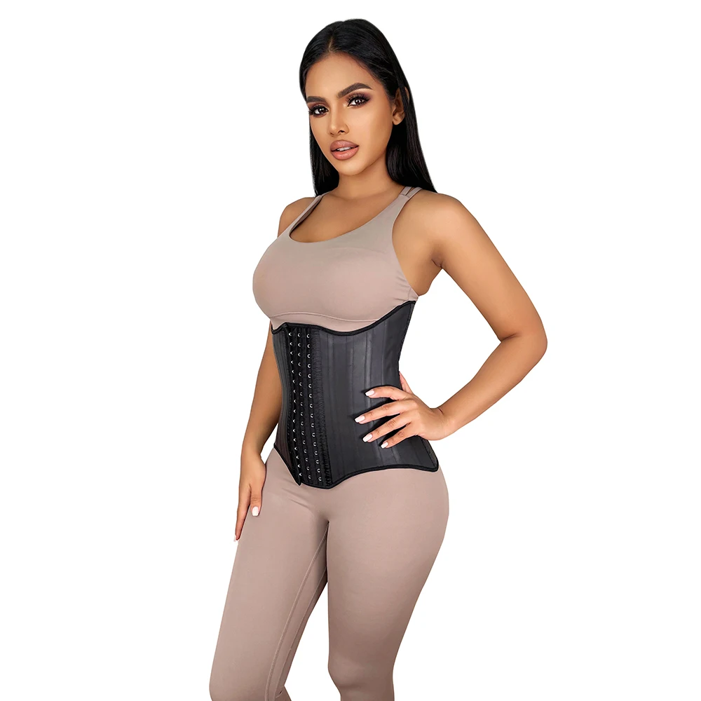 25 Steel Boned Latex Corset Women Underbust Korset Waist Trainer Girdle Slimming Shaper Belt