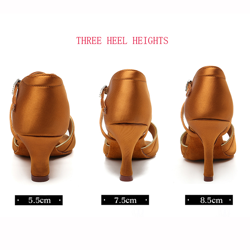 New Women Ballroom Latin Dance Shoes Heeled Tango Latin Salsa Dancing Shoes For Women Hot Sales Soft bottom dance shoes