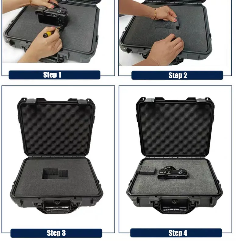 Hardware Tool box Portable Toolbox Safety Hard Carry Tool Case Military Box Waterproof Organizer Box Large Hard Case With Foam