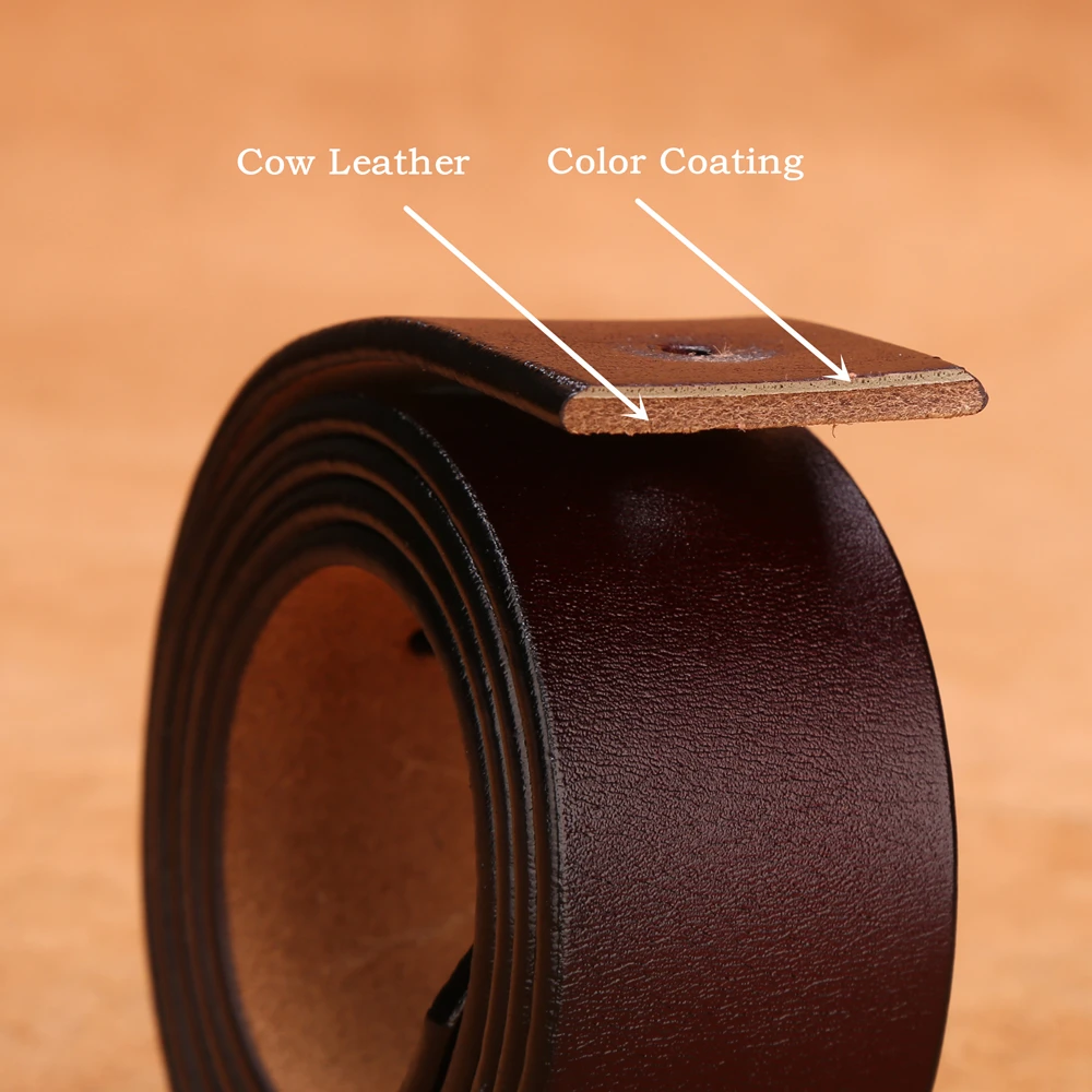 BISON DENIM Men 2025 Belt For new Men Cowskin Genuine Leather Personality Men belt Buckle Quality Male Brown Strap Vintage Jeans N71223
