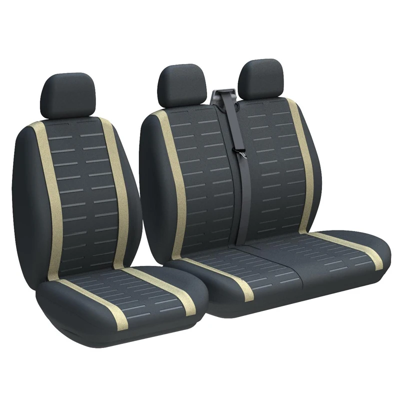 2+1 Van Seat Covers Auto Seat Protector With Airbag Universal For Nissan Primastar For Peugeot Boxer, Expert For Toyota Hiace