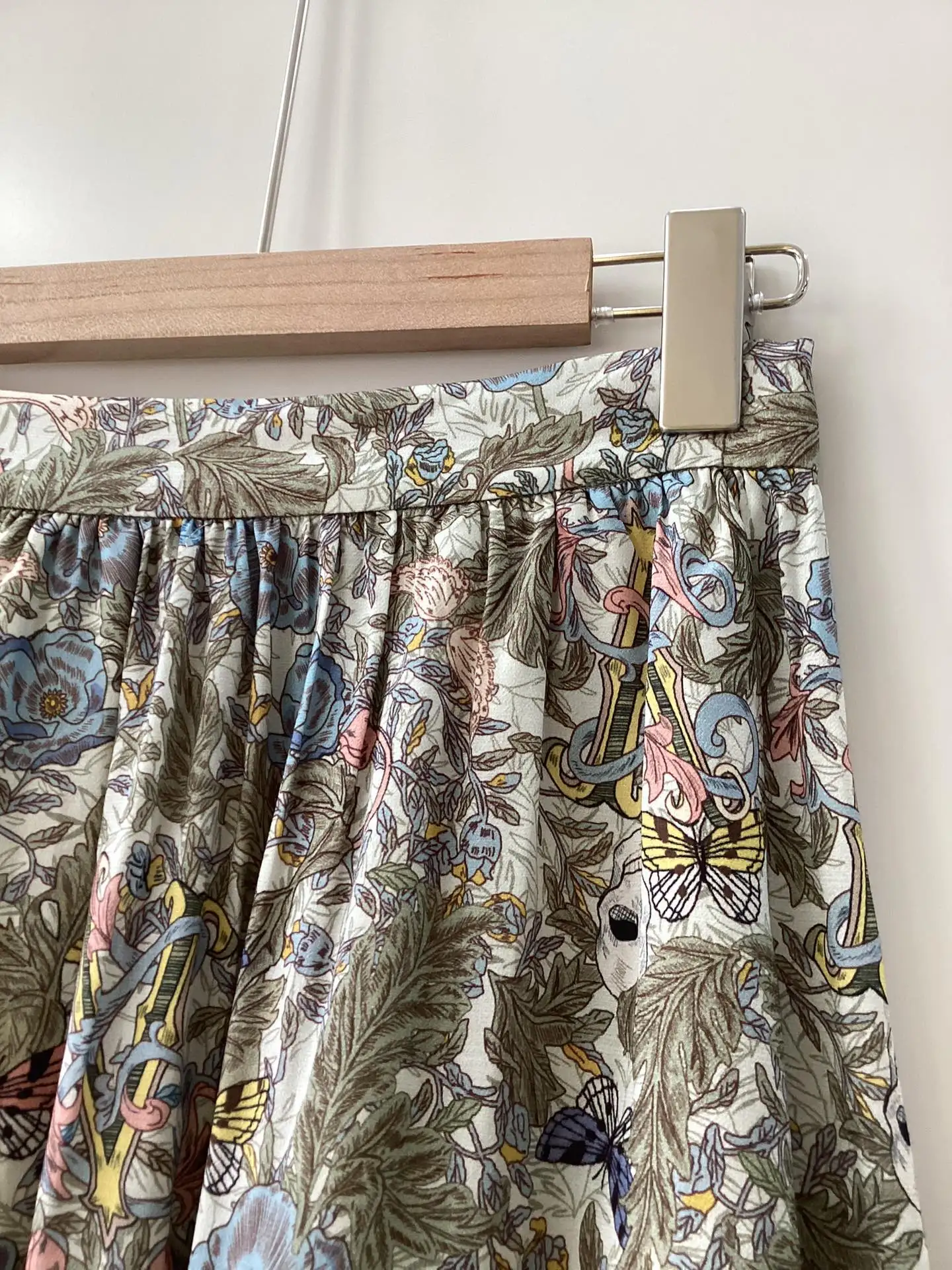 Women's Skull Floral 2025 Print Skirt Lace Trim High Waist Lady Irregular new Midi Jupe 2023 Spring Summer