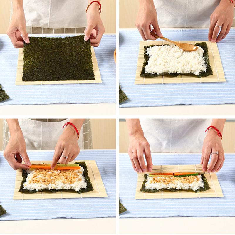 Bamboo Sushi Maker Rice Roll new Mold Kitchen 2025 DIY Mould Roller Paddle Rolling Mat Sushi Tools Kitchen Household Tools