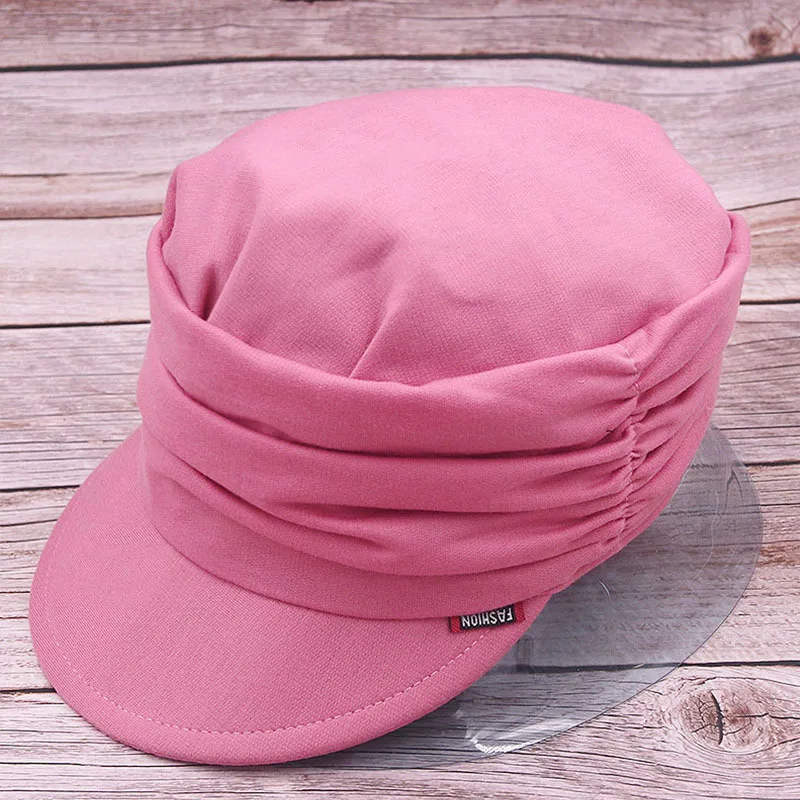 Women Adjustable Hat Short Brim Warm Foldable Earflap Solid Color Cap Spring new Turban Visor Hat Daily Sunshade Head 2025 Wear Clothing