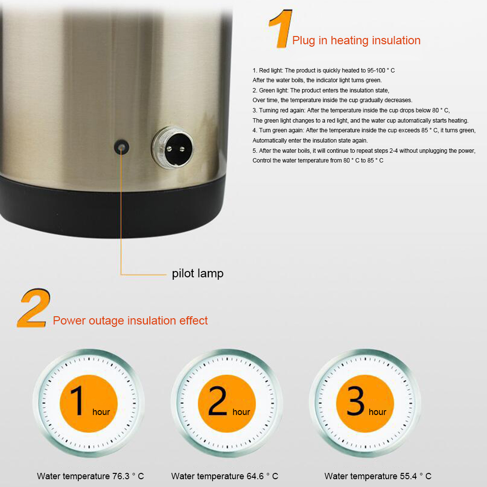 1200 Kettle Hot ML Car Car Truck Water Heater 120/240 W 12/24 V Auto Shut Off Fast Boiling for Coffee Tea Drinks for Travel Home smile