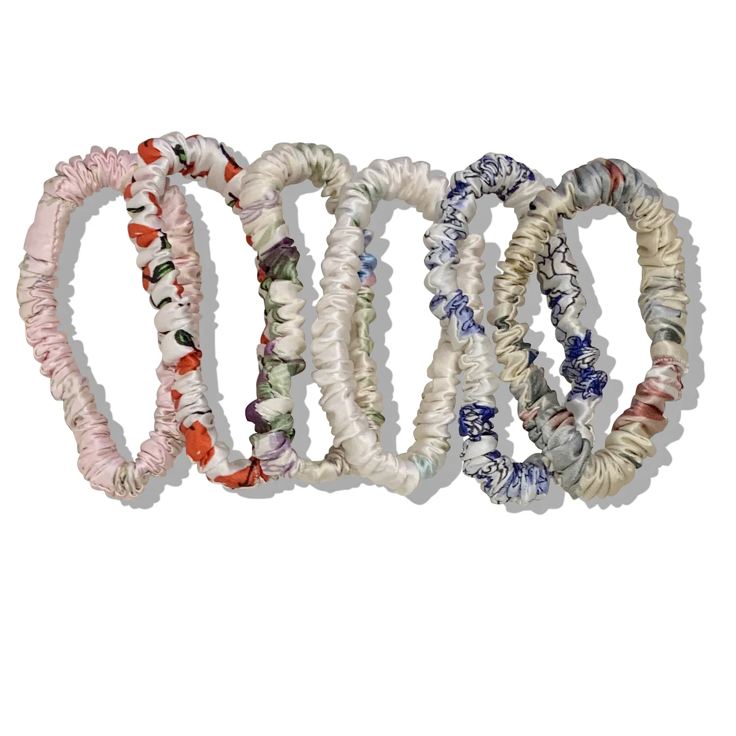YANRONG Craft Printing Natural Silk Women Hair Ties Momme