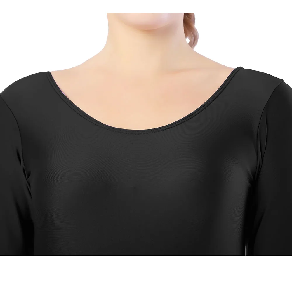 AOYLISEY Women Long Sleeve Leotard Scoop new Neck Dancewear 2025 Adult Ballet Skinny Bodysuit Gymnastics Costume Workout Yoga Stage Tank
