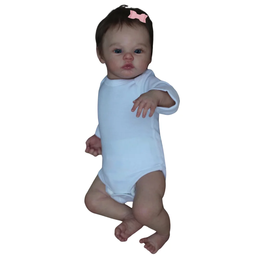43CM Full Body Silicone Vinyl Reborn Meadow Boy Dolls Girl Lifelike Newborn Doll Flexible 3D Skin Tone with Veins Premie Toy