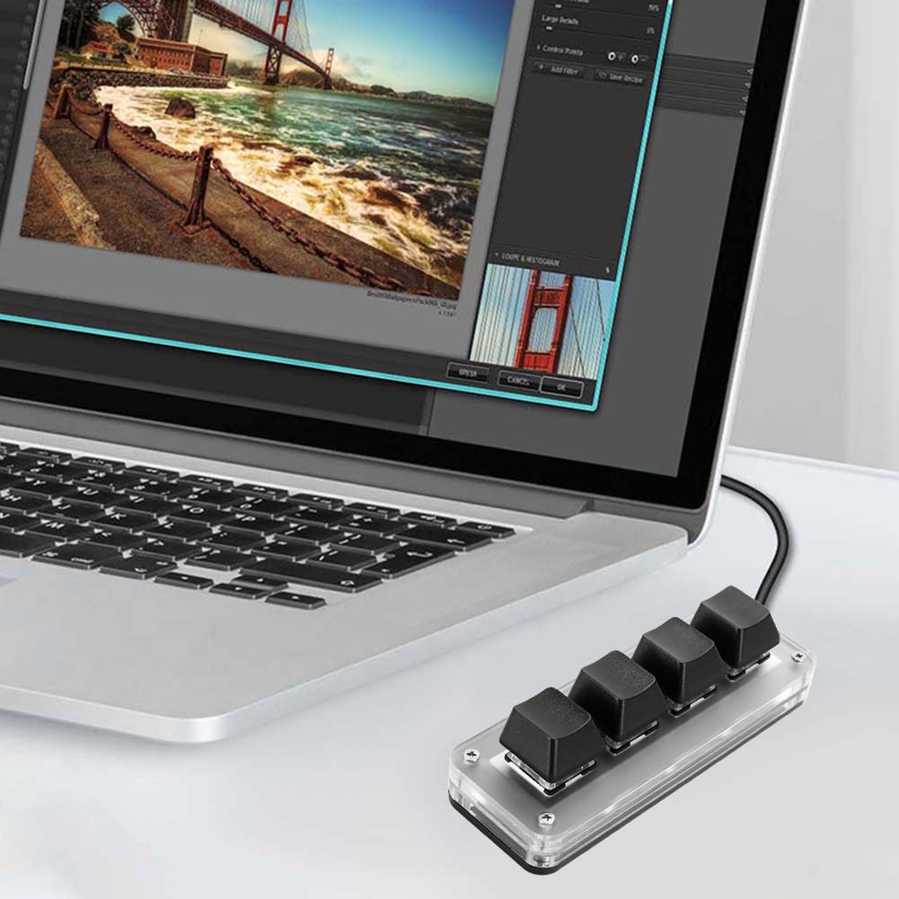 1 Knob/4 3 Key Key Programming ro Custom Knob Keyboard RGB Wired USB Mini Mechanical BT Keyboard Hotswap Mechanical ropad smile