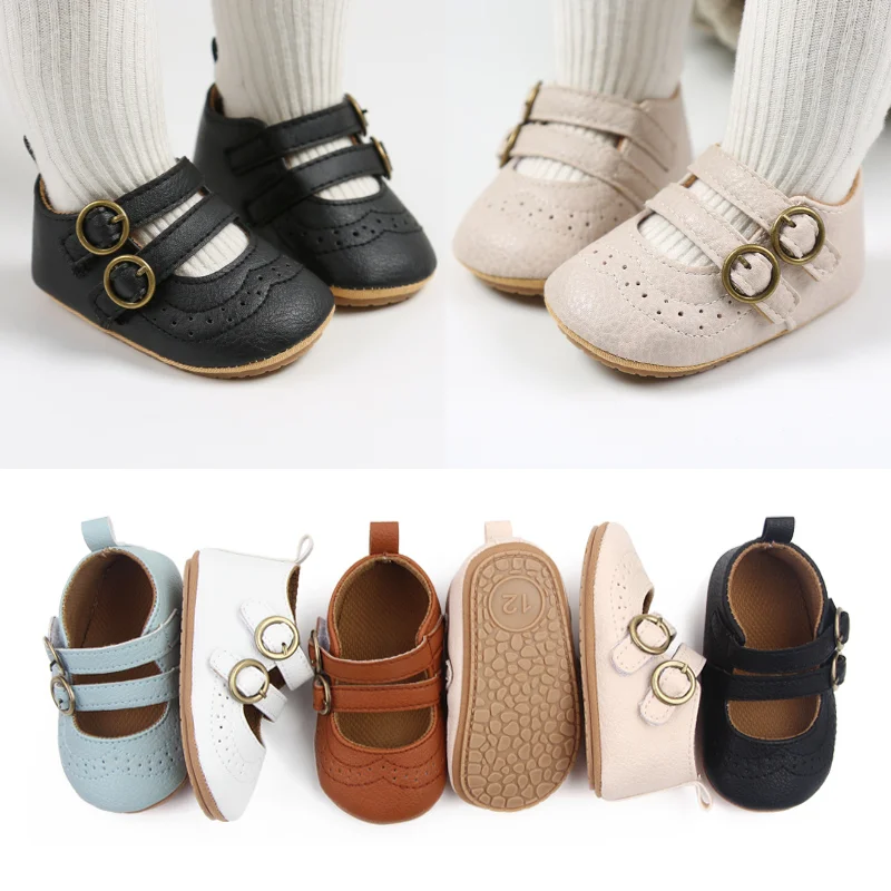 Baby Girl Shoes Vintage 2025 new Buckle Flats Soft Sole Anti-slip Toddler Kids Walking Sandals