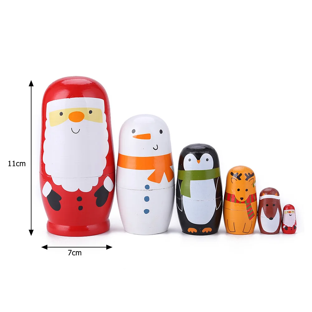 6 Layer Hand Painted Toy Set Nesting 2025 Russian Dolls Matryoshka Doll Ornaments Wood new Russian Nesting Matryoshka Dolls Set Toys