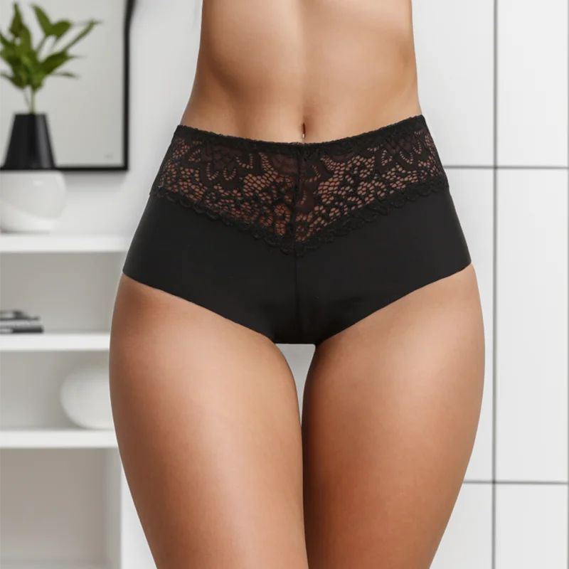 WHPC High Quality Exquisite Women's new Panties Sexy Silk Satin 2025 Underwear Cozy Lingerie Soft Breathable Briefs Hollow Out Underpants