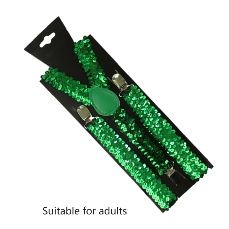 Shinning Sequin Suspenders for new Men and Woman Elastic Wide Adjustable Heavy 2025 Duty Strong Pant Clip Suspender Costume