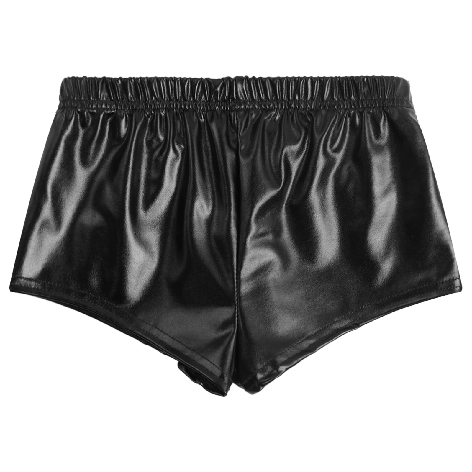 Womens Elastic Waistband Hot Shorts Pants Shiny Low Waist Booty Shorts Party Rave Club Pole Dance Dance Performance Costume