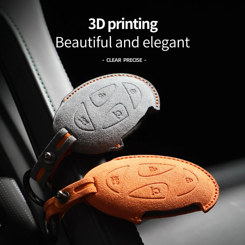 7 Buttons Car Key Case For Hyundai Grandeur GN7 Kona Ev 2023 ioniq 6 Auto Smart Remote Suede KeyChain Cover Shell Accessories