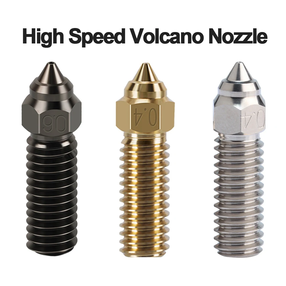 1/3PCS For Creality K1 Nozzle Vyper Volcano Brass/Hardened Steel Nozzle 0.4/0.6/0.8mm For K1/K1 Max High-speed 3D Printer Parts