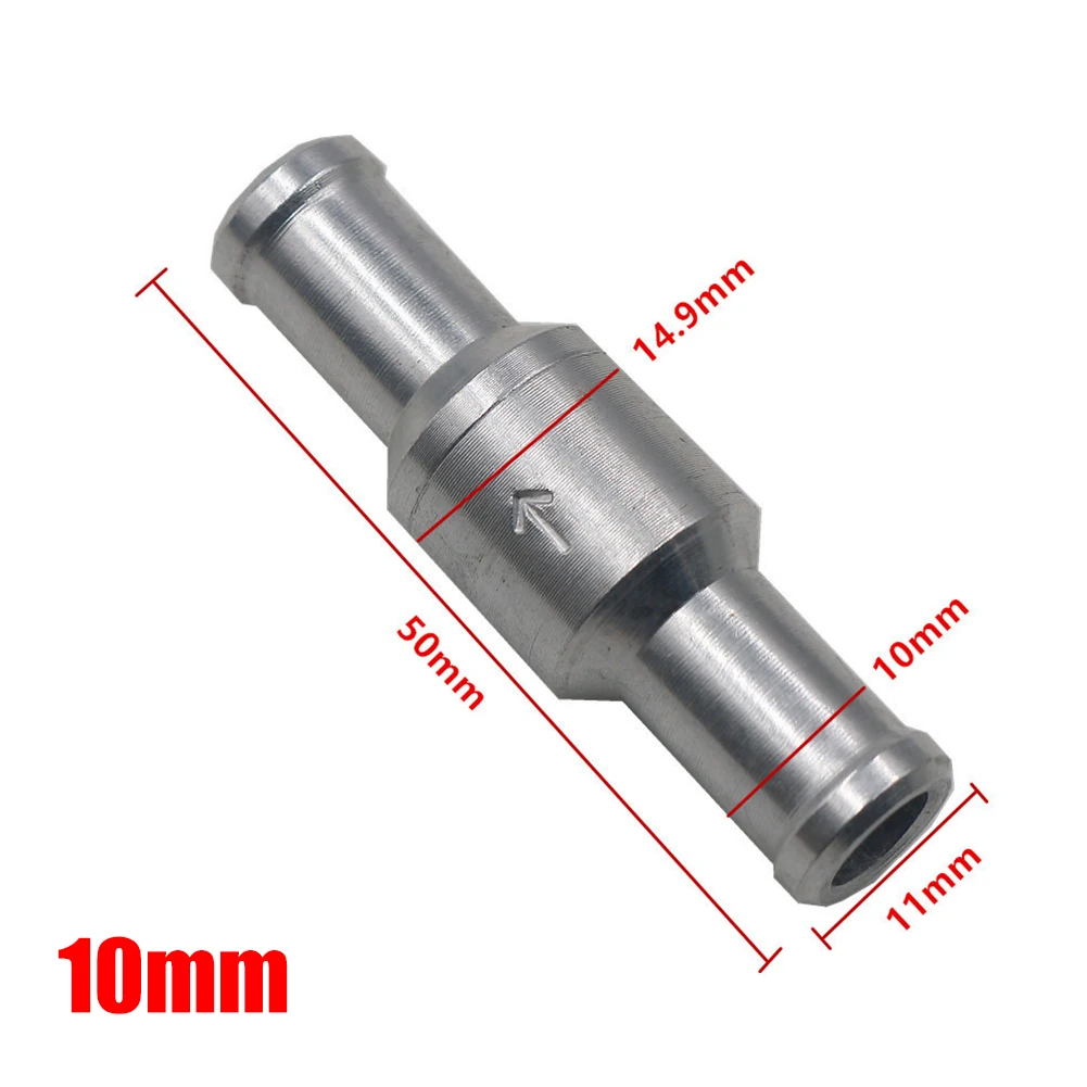 6-12mm Non-return Valve Chrome One-way Non-return Check Valve Auminium Fuel Water Gas Air Vacuum 6mm/8mm/10mm/12mm