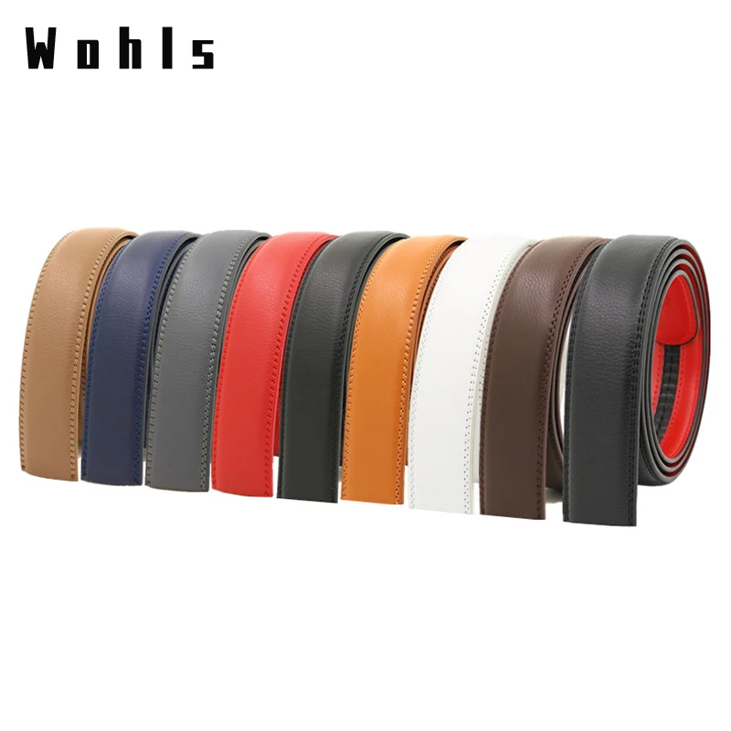 3.5cm Wide Belt Smooth Buckle Automatic 2025 Buckle Two-layer Cowhide Without Buckle Trousers Men's Leather new Belt Accessories Repair