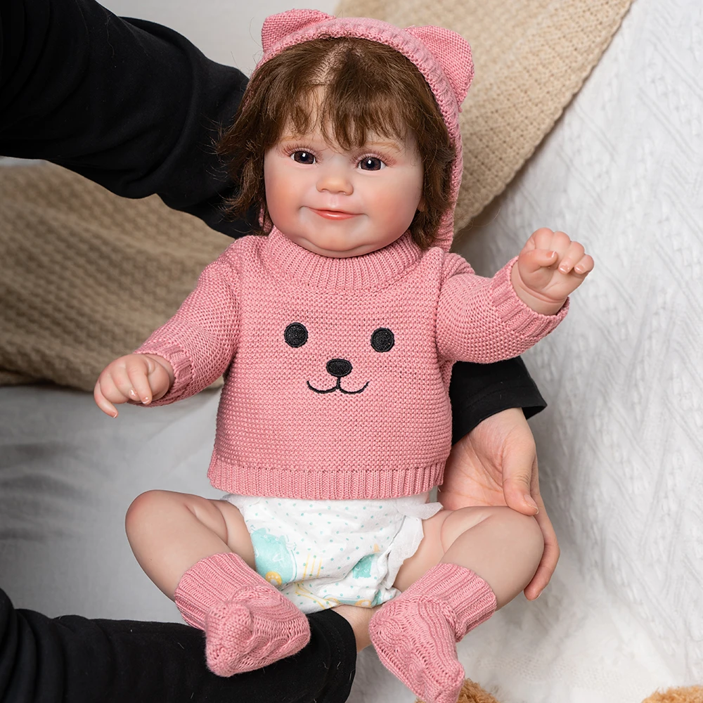 45CM Full Body Vinyl Waterproof Reborn Maddie Doll Hand-Detailed Painting with Visible Veins Lifelike 3D Skin Tone