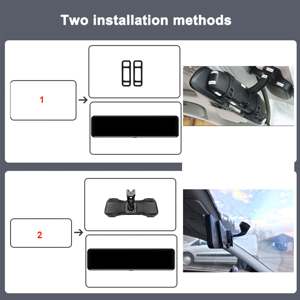 HGDO D566 12" WIFI Car DVR 4K 3840*2160P Dash Cam Sony IMX415 Rear View Mirror GPS Car Camera 1080P Video Recorder Registrar