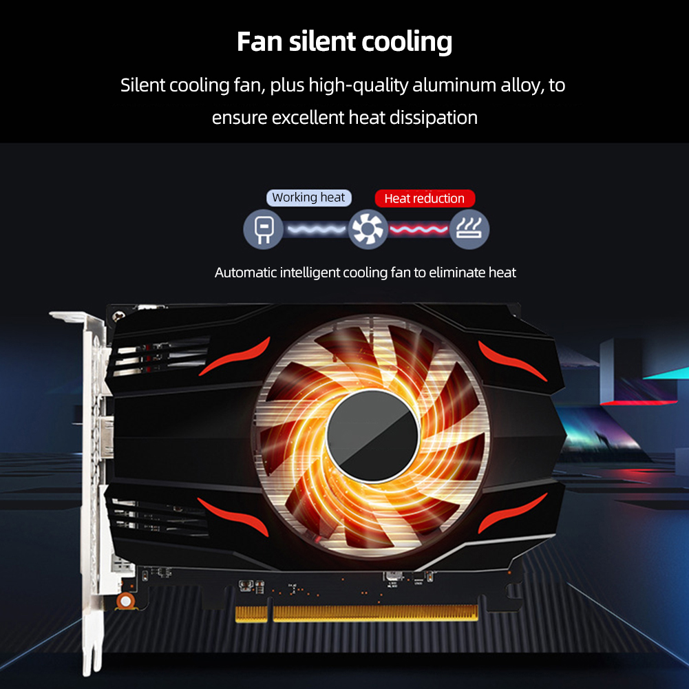 RX550 Graphics Cards 128Bit DDR5 Video Card 4GB Low Profile Computer Graphics Cards with Cooling Fan DP+DV1 For Gaming PC GPU