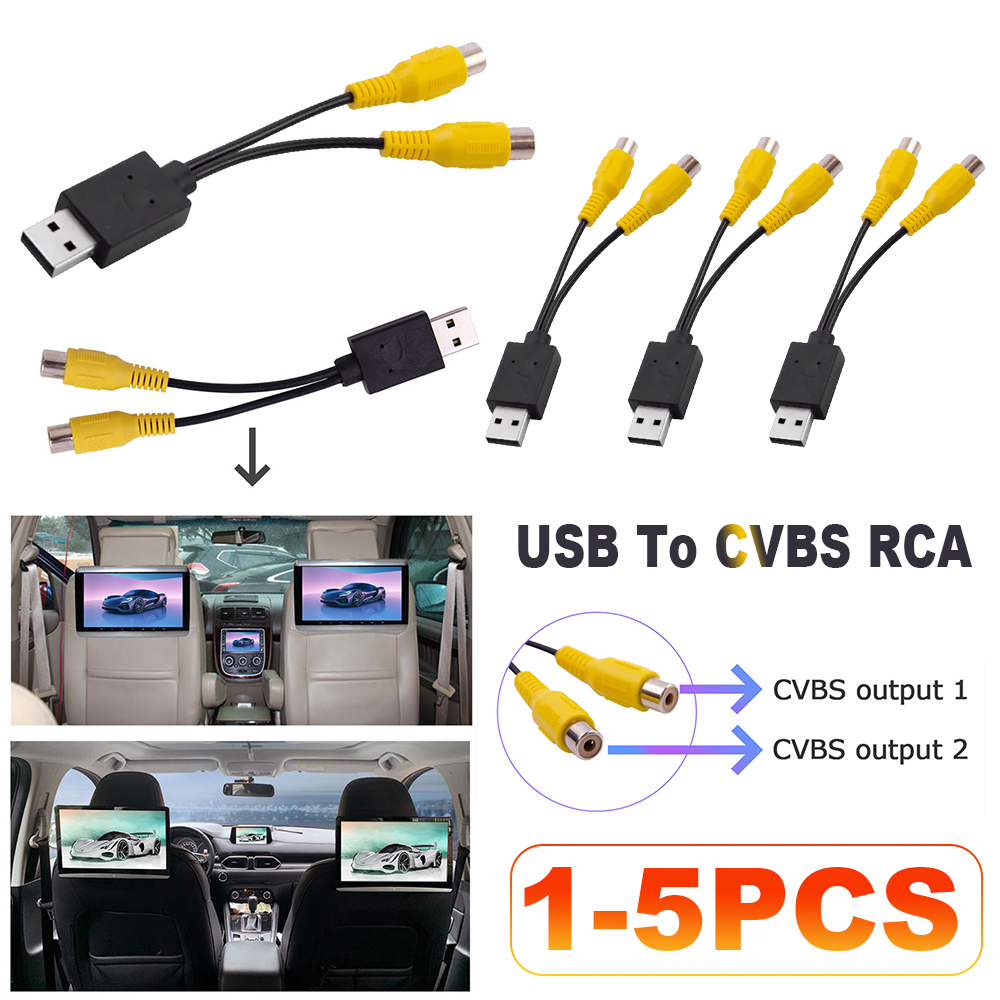 USB to Cvbs Video output Adapter to RCA interface Cable usb input 2 port vedio outbut to Car Radio Accessories Android TV Player