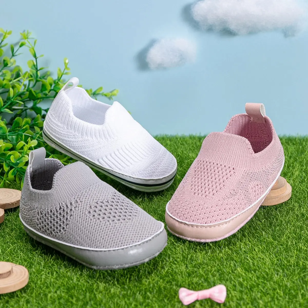 Meckior Baby Shoes Baby Girls Boys Toddler Comfortable Mesh Breathable Sneaker Boy Lazy Slip On First Walkers Newborn Crib Shoes
