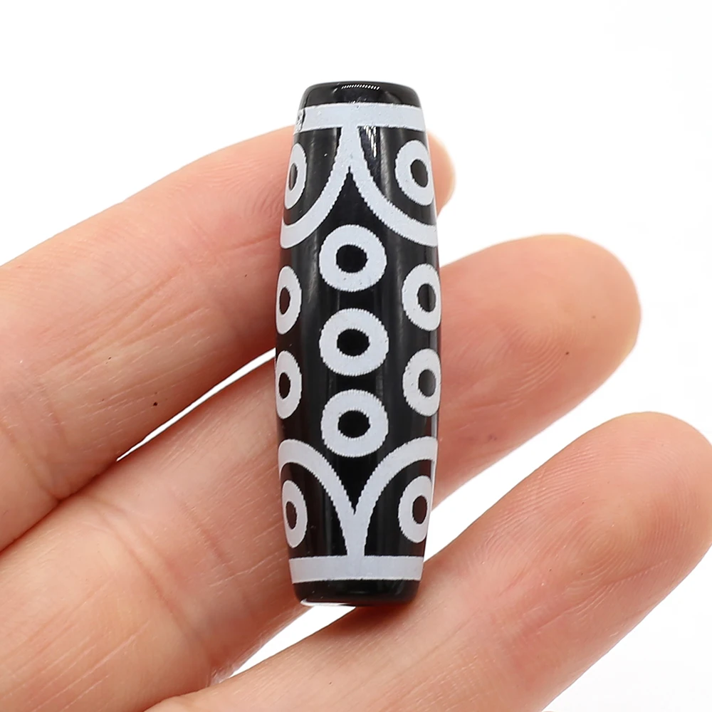 Tibet Dzi Natural Agates Bead Through Hole Vintage Natural Stone Bead for Making DIY Jewerly Necklace Earrings Gift 14x40mm