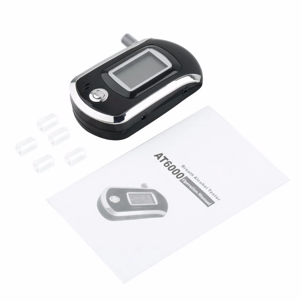 Professional Digital Breath Alcohol Tester Breathalyzer AT6000 alcohol breath tester alcohol detector Dropshipping