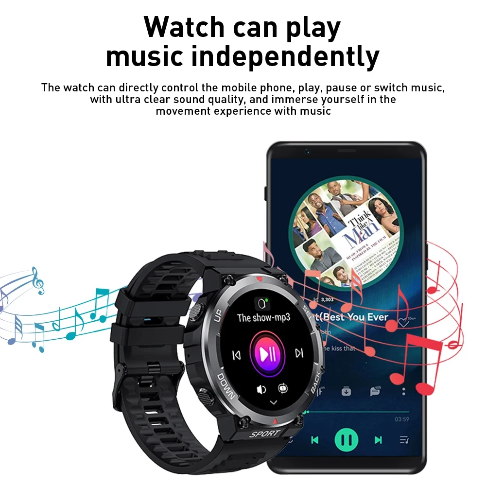LEMFO LF33 AMOLED Smart Watch 2024 NFC Smartwatch Men Outdoor Sport Watch IP68 Waterproof Build In Music Player 1.39 Inch T-rex